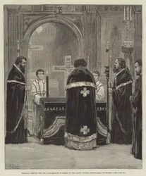 Servizio commemorativo per il defunto imperatore di Russia nella chiesa greca, Moscow-Road, Bayswater